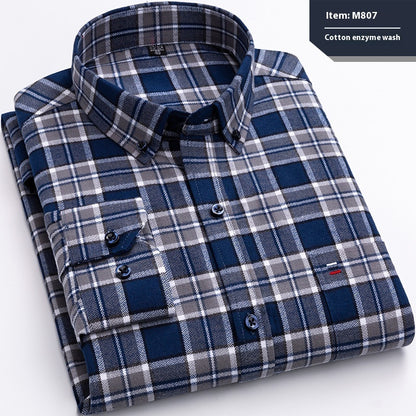 Baumwolle Langarmhemd Karo Business Slim Fit