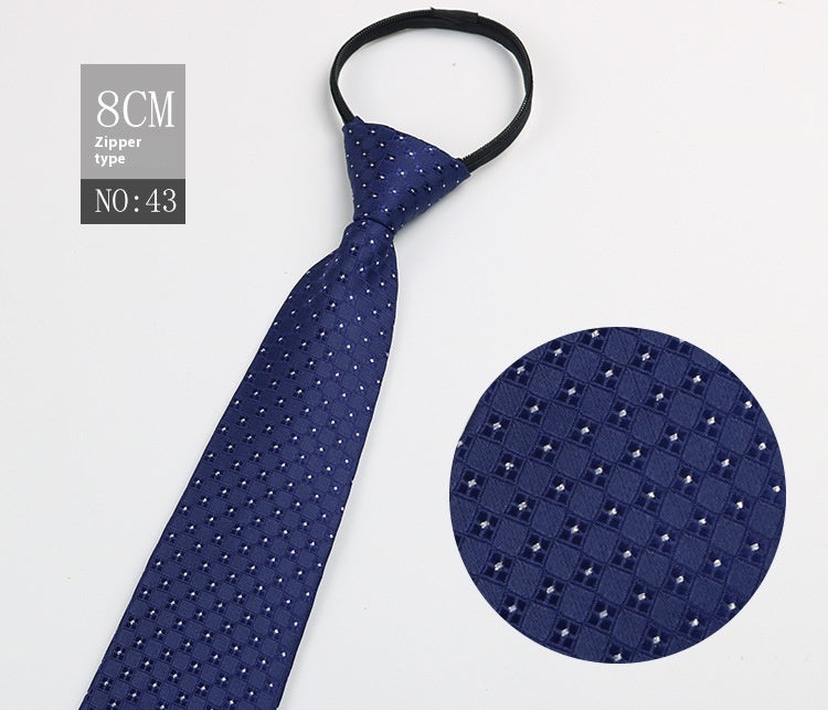 Black Men's Tie Striped Blue Business Tie Lazy Zip Tie In Stock Wholesale Pull Peels - ARCHSHOPE