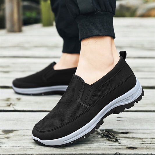 Shoes Mens Canvas Shoes Soft Bottom Casual Breathable Comfortable Slip-on Mens Cloth Shoes - ARCHSHOPE