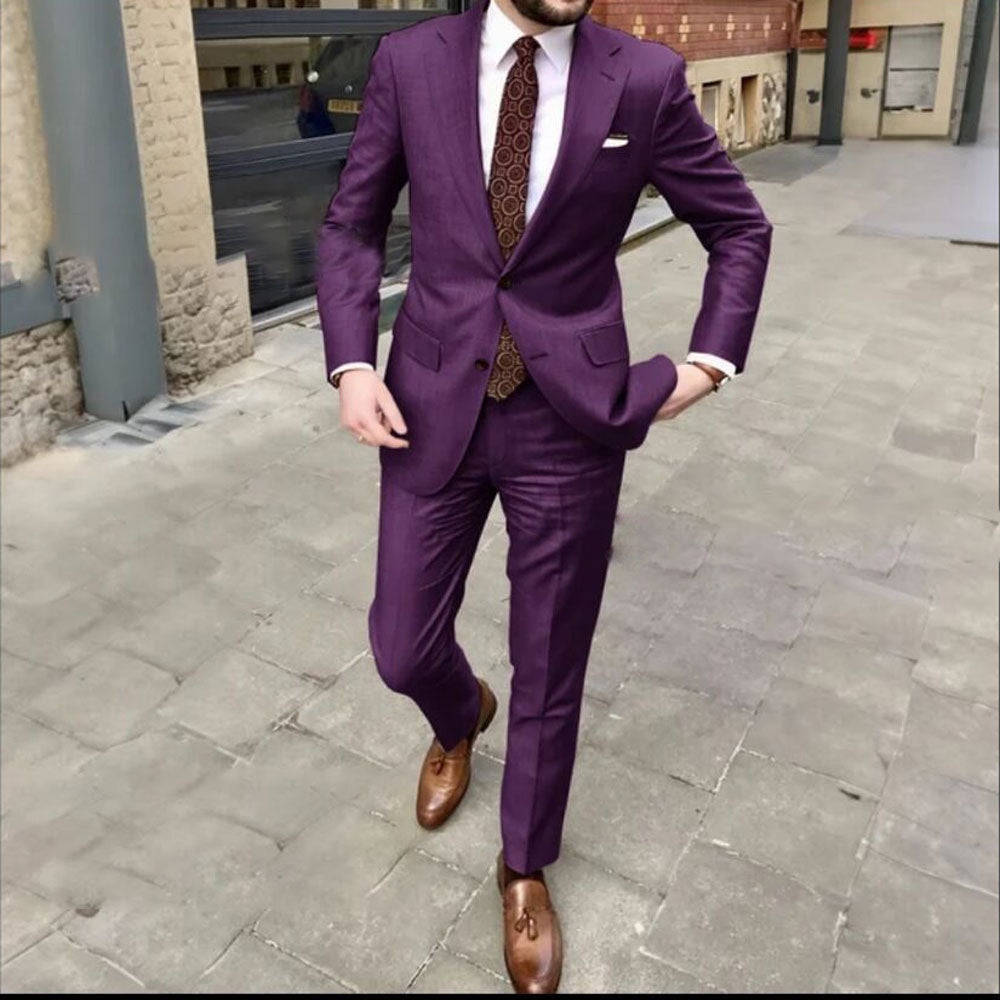 Herren Slim Fit Business-Kleid mit zwei Knöpfen