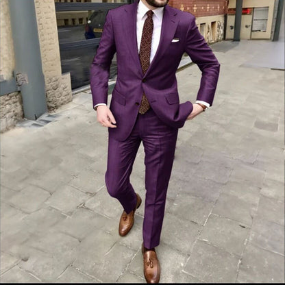 Herren Slim Fit Business-Kleid mit zwei Knöpfen