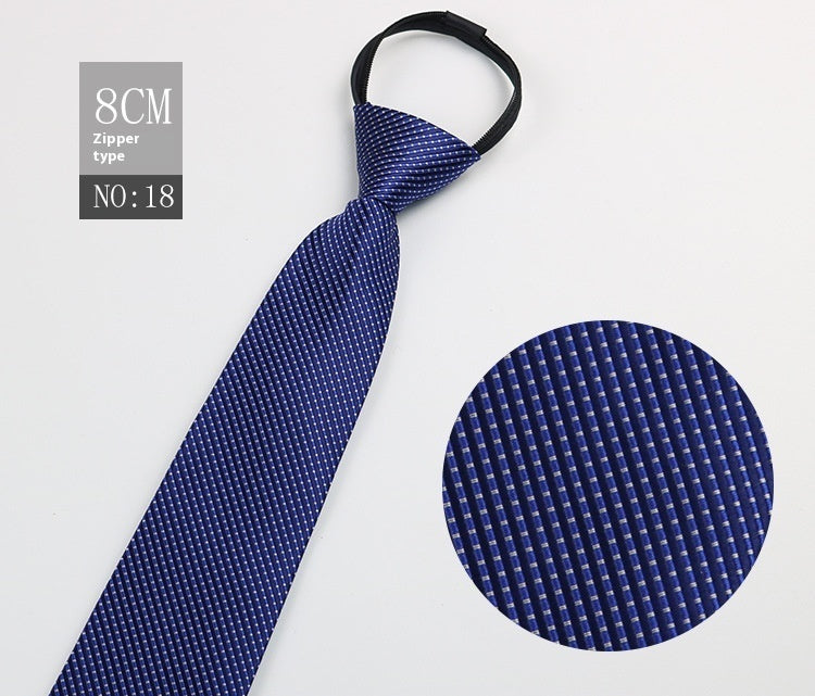 Black Men's Tie Striped Blue Business Tie Lazy Zip Tie In Stock Wholesale Pull Peels - ARCHSHOPE