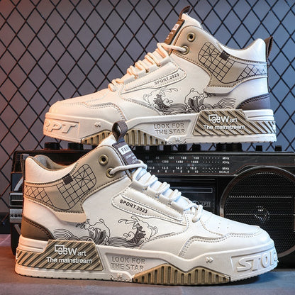 Herrenschuhe Erhöhte Easy Wear Borad Schuh Sommer Casual Sports High-Top Trendy Schuhe
