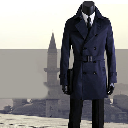 Schmaler, langer Trenchcoat für Herren