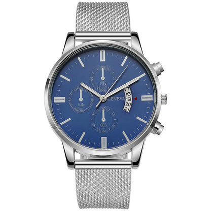 Mens Watch Fake Three-Subdial Six Hands Calendar Casual Fashionable Business Quartz - ARCHSHOPE