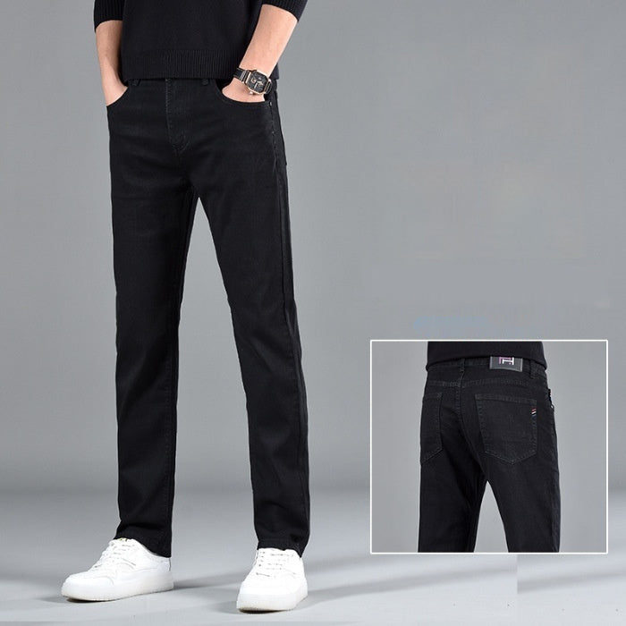 Nouveau jean slim décontracté en coton à jambe droite pour jeunes hommes