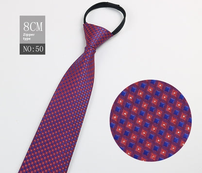 Black Men's Tie Striped Blue Business Tie Lazy Zip Tie In Stock Wholesale Pull Peels - ARCHSHOPE