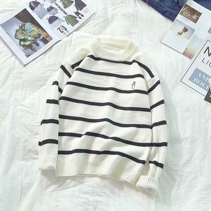 Herbst und Winter Rollkragenpullover für Männer und Jungen Trend All-Match-Linie Kleidung Lazy Wind
