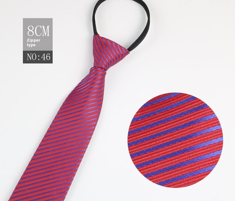 Black Men's Tie Striped Blue Business Tie Lazy Zip Tie In Stock Wholesale Pull Peels - ARCHSHOPE