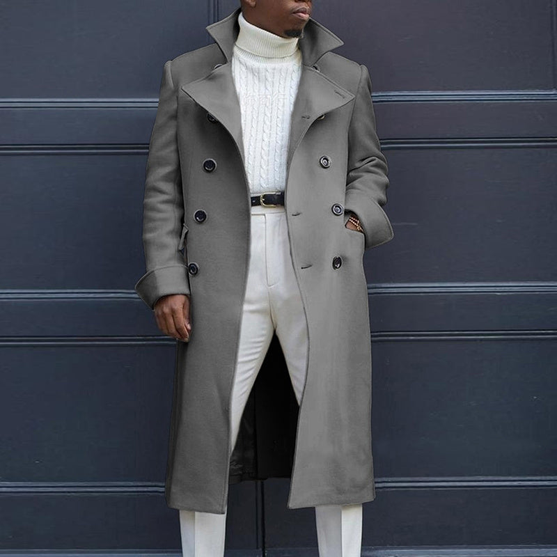 Britischer lockerer Mantel, mittellanger Trenchcoat