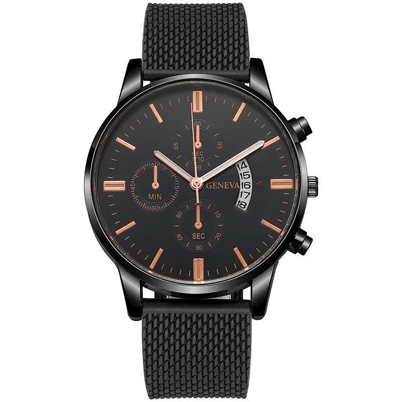 Mens Watch Fake Three-Subdial Six Hands Calendar Casual Fashionable Business Quartz - ARCHSHOPE