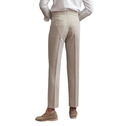 Lässige Herren Paris Schnalle Straight Business Small Naples Bügelfreie All-Match Anzughose