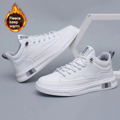 Chaussures de sport polyvalentes pour hommes, doublées de polaire, épaisses, baskets décontractées tout-aller