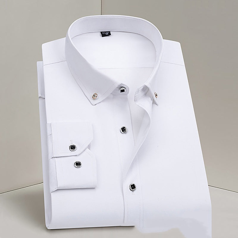 Business Formal Wear Herrenhemd Professionelle Hochzeit Trauzeuge Bügelfrei Reinweiß