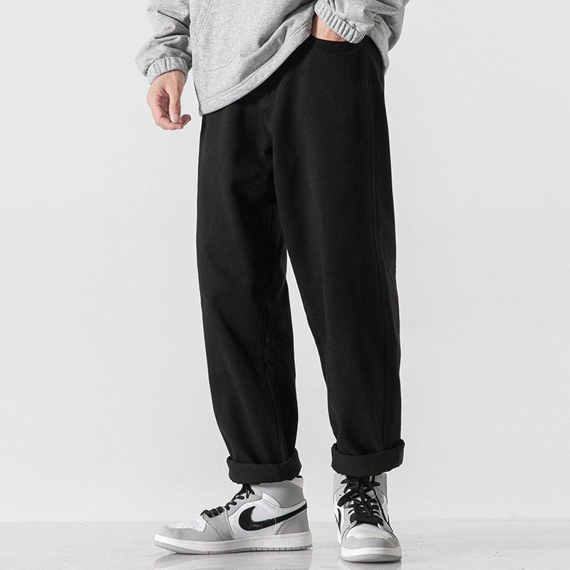 Retro Einfarbige Lockere Gerade Hose