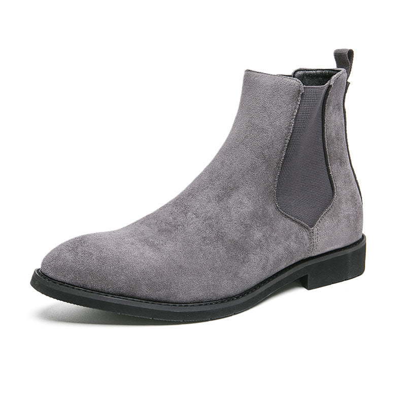Spitz zulaufende Chelsea-Stiefel aus Leder in Übergröße für Herren