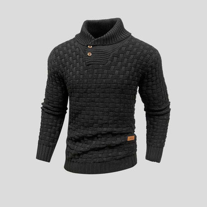 Exquisiter Pullover mit Knopfkaromuster für Jungen