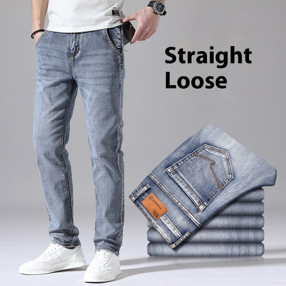 Retro Dünne Jeans Gerade Lose Freizeithose Männer