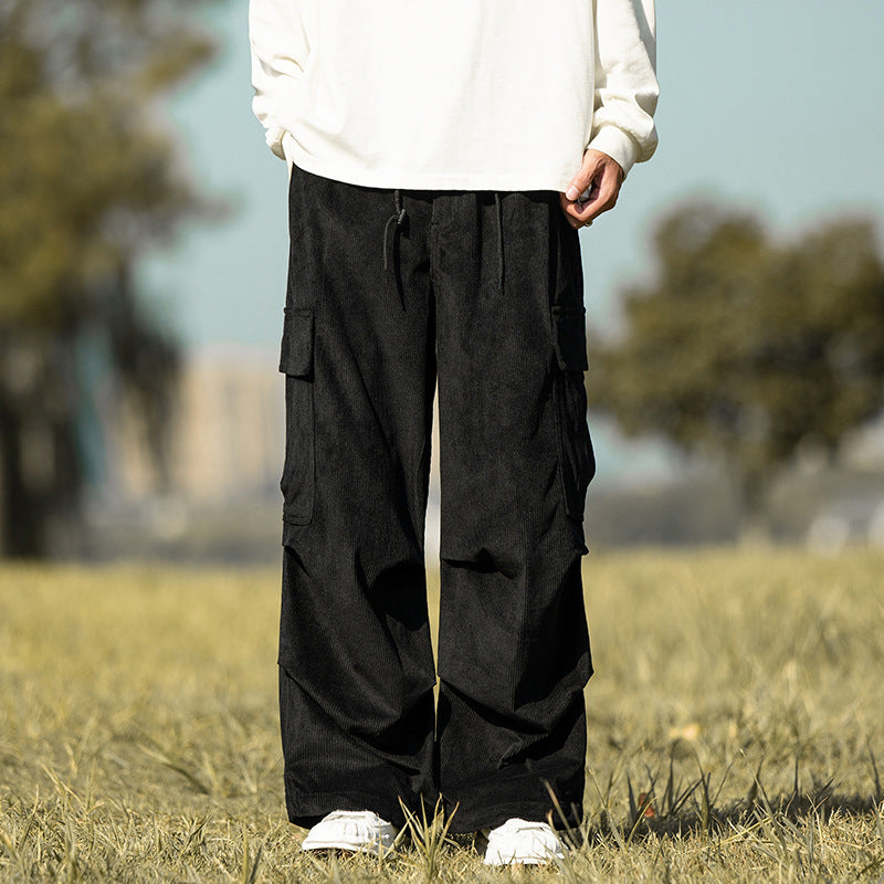 Herbst und Winter Gerade Casual Wide-Leg Cord Overalls Männer