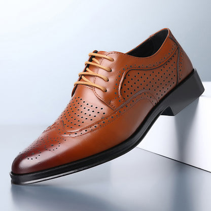 Blockgeschnitzte Freizeitschuhe aus Leder für Herren