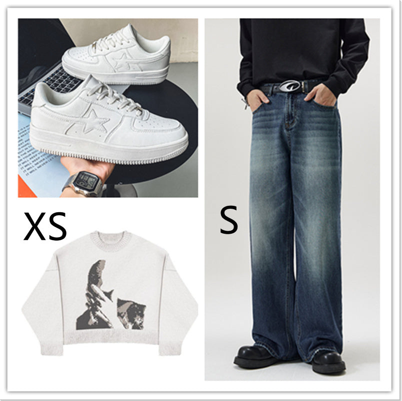 Thick Soled White Casual Sneakers For Men - ARCHSHOPE