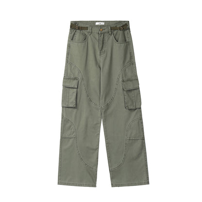Herbst und Winter im amerikanischen Stil gewaschen und getragen lose gerade Bein Overalls