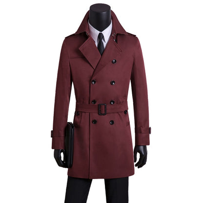 Schmaler, langer Trenchcoat für Herren