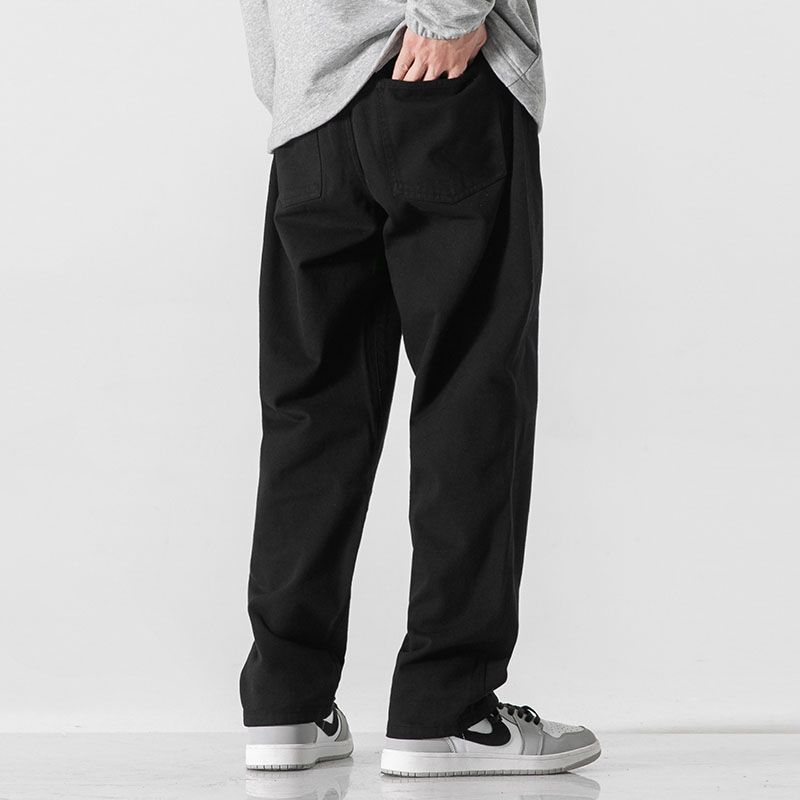 Retro Einfarbige Lockere Gerade Hose
