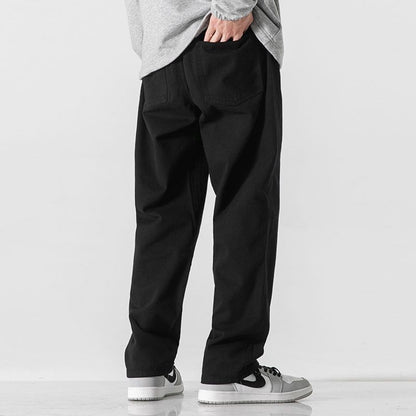 Retro Einfarbige Lockere Gerade Hose