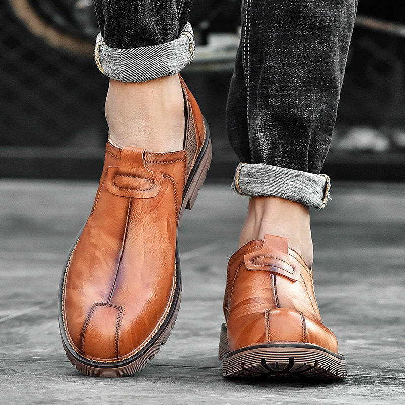 Lässige Lederschuhe Herren Halbschuhe