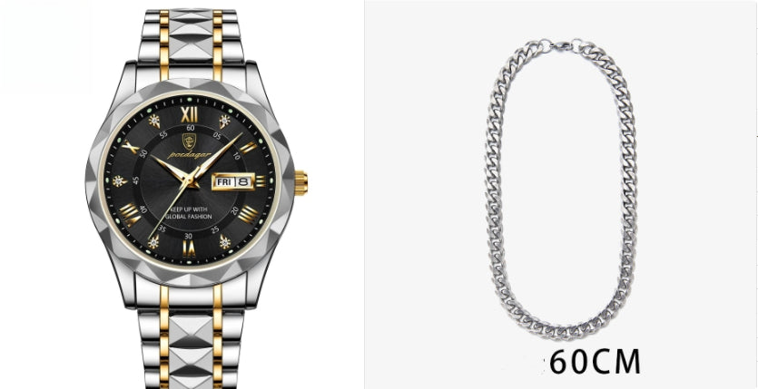 Men's Waterproof Double Calendar Luminous Quartz Watch - ARCHSHOPE