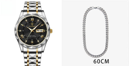 Men's Waterproof Double Calendar Luminous Quartz Watch - ARCHSHOPE