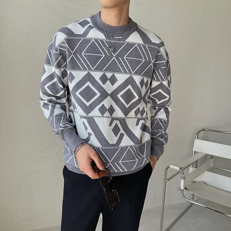 Südkorea Licht Reifung Wind männer Geometrische Jacquard Trend