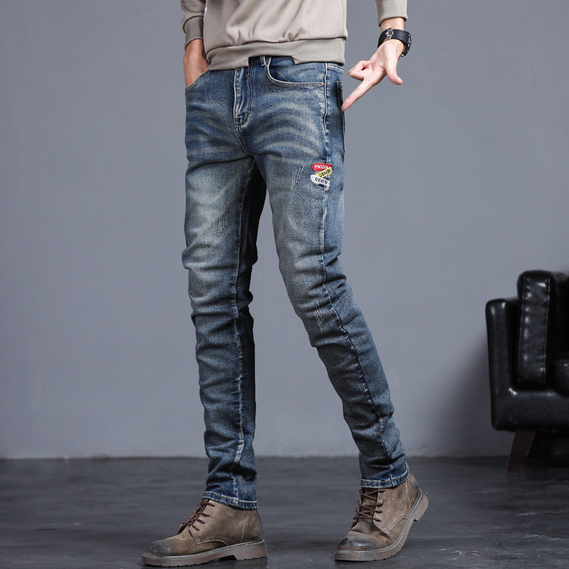 Jugend Retro bestickte Jeanshose