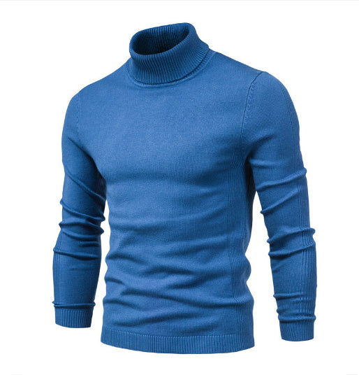 Men's Solid Color Slim Pullover Turtleneck Sweater Winter Casual Tops Clothing - ARCHSHOPE
