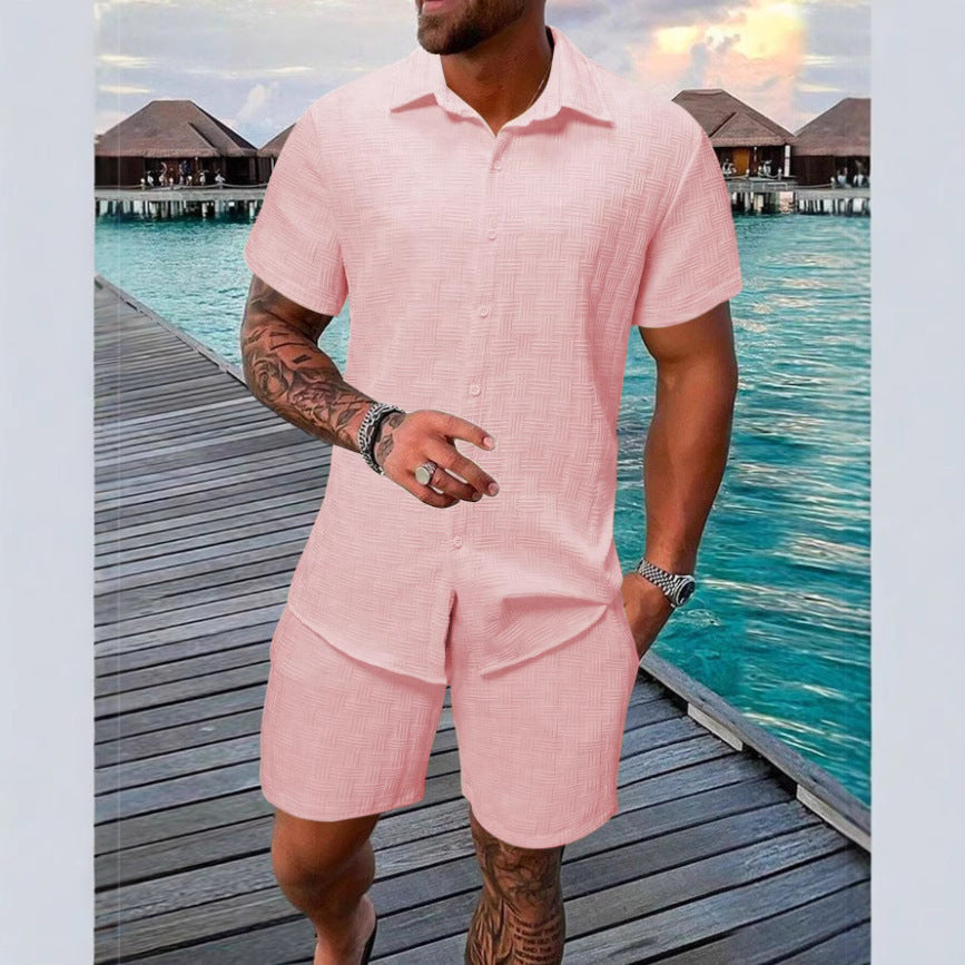 Summer Jacquard Black And White Solid Color Suit - ARCHSHOPE