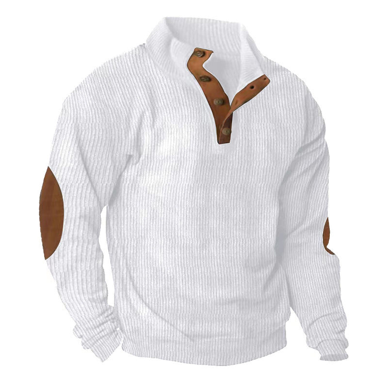 Corduroy Casual Stand Collar Long-sleeved Sweater - ARCHSHOPE