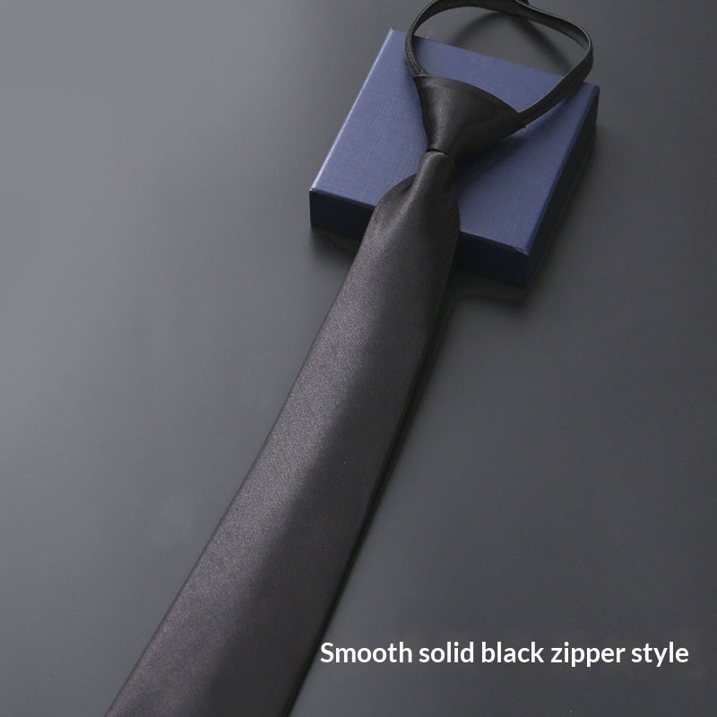 Mens Business Formal Zipper Tie With Blue Stripes - ARCHSHOPE