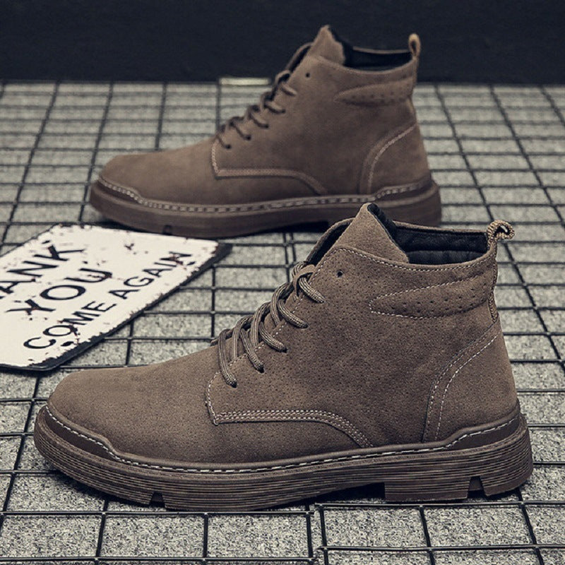 Lässige Lederschuhe High-Top-Stiefel