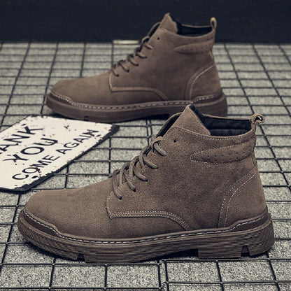 Lässige Lederschuhe High-Top-Stiefel