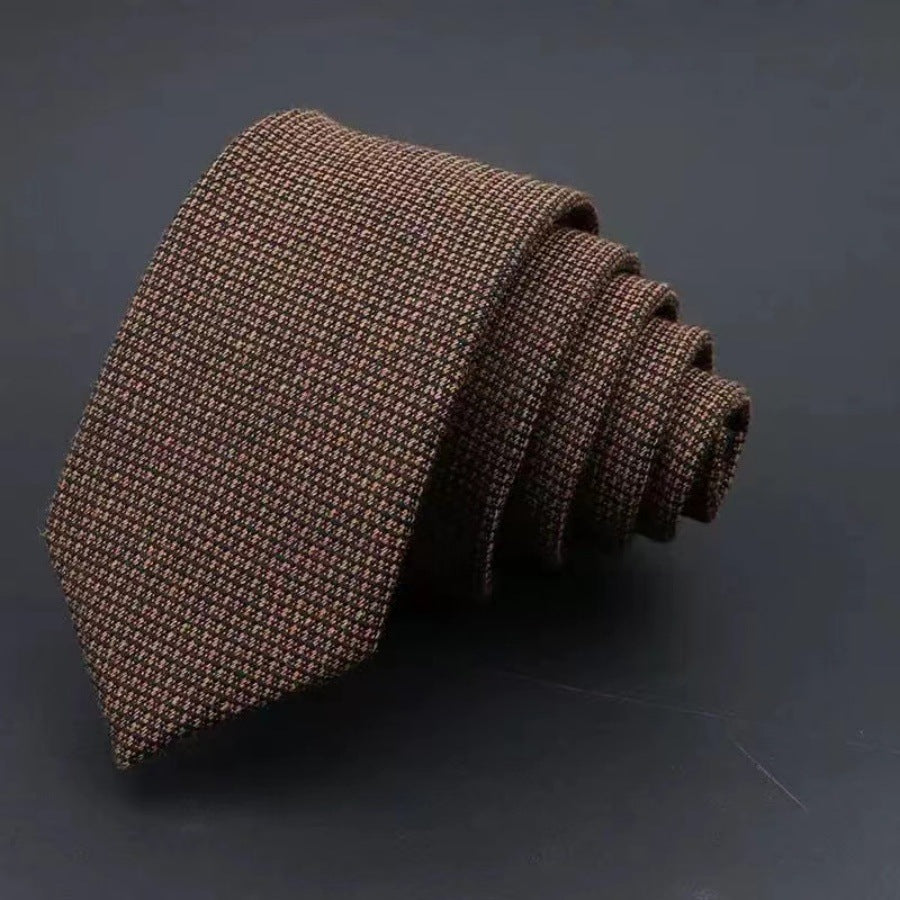 Thickened Sanded Fabric Hand Hit Men's Business Fashion Striped Solid Color Tie Cotton Formal Wear - ARCHSHOPE