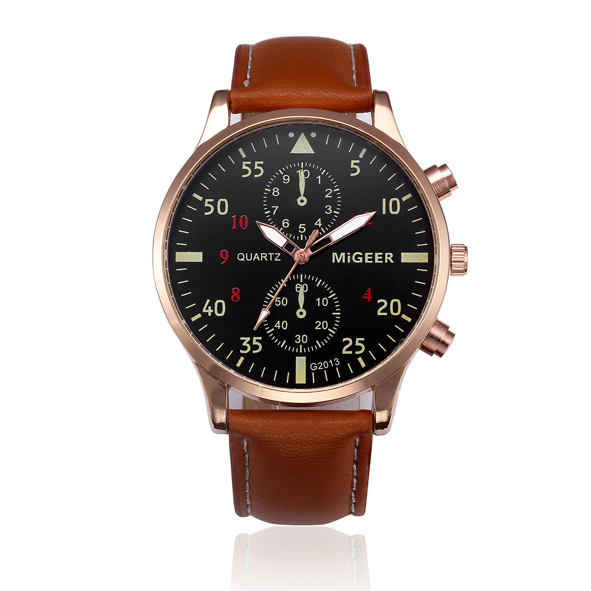 MIGEER Retro Design Men Watches Casual PU Leather Band Analog Alloy Quartz Wrist Watch Relogio masculino montre homme Clock New - ARCHSHOPE