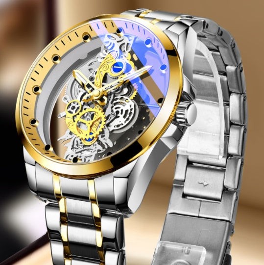 Men Watch Skeleton Automatic Quartz Watch Gold Skeleton Vintage Man Watch Mens Watches Top Brand Luxury - ARCHSHOPE