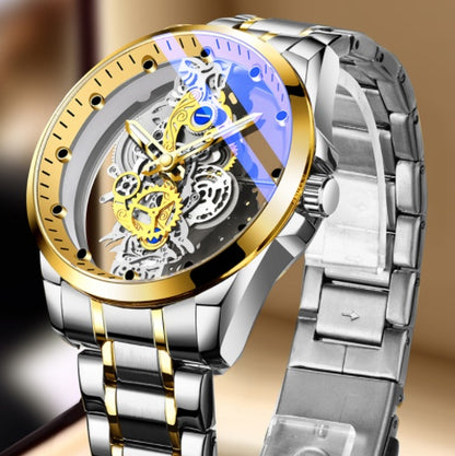 Men Watch Skeleton Automatic Quartz Watch Gold Skeleton Vintage Man Watch Mens Watches Top Brand Luxury - ARCHSHOPE