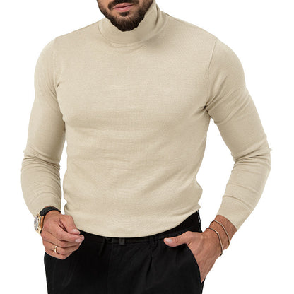 Herbst und Winter Neuer hochelastischer Rollkragenpullover aus Kaschmir mit dicker, warmer Unterwolle für junge Männer