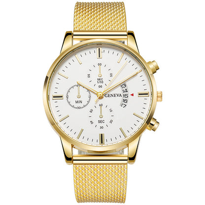 Mens Watch Fake Three-Subdial Six Hands Calendar Casual Fashionable Business Quartz - ARCHSHOPE