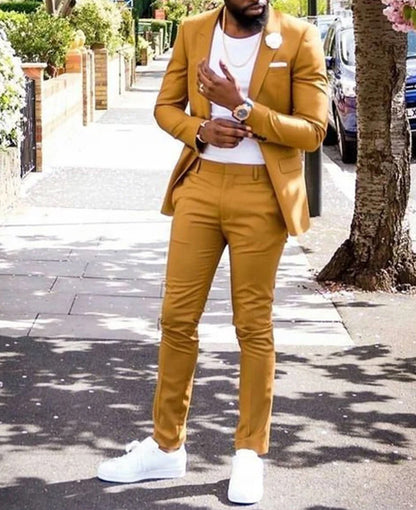 Two-piece Digital Printing Suit With Two Buttons Suit