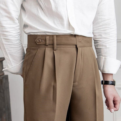 Lässige Herren Paris Schnalle Straight Business Small Naples Bügelfreie All-Match Anzughose