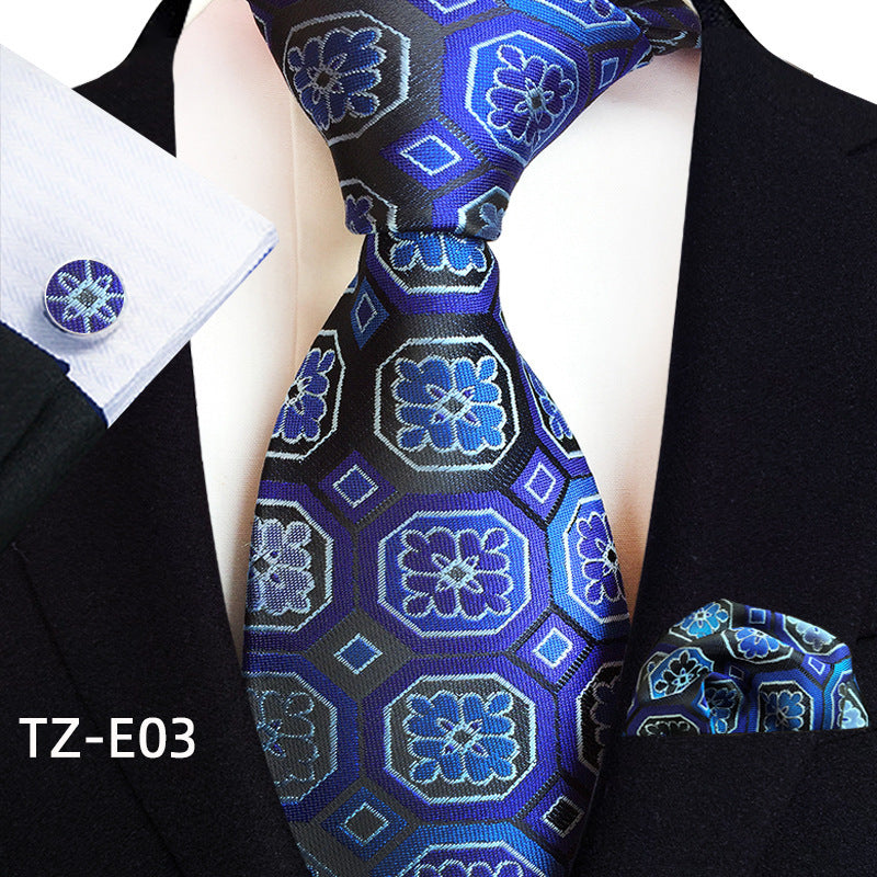 Paisley Tie Square Scarf Pocket Square Cufflinks Three-piece Set - ARCHSHOPE