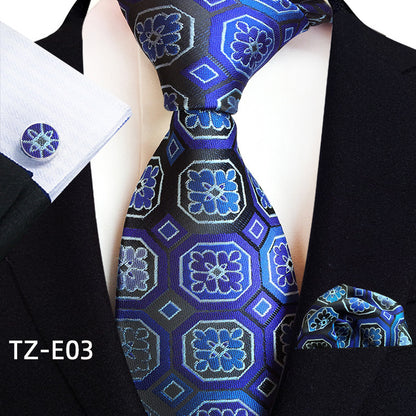 Paisley Tie Square Scarf Pocket Square Cufflinks Three-piece Set - ARCHSHOPE